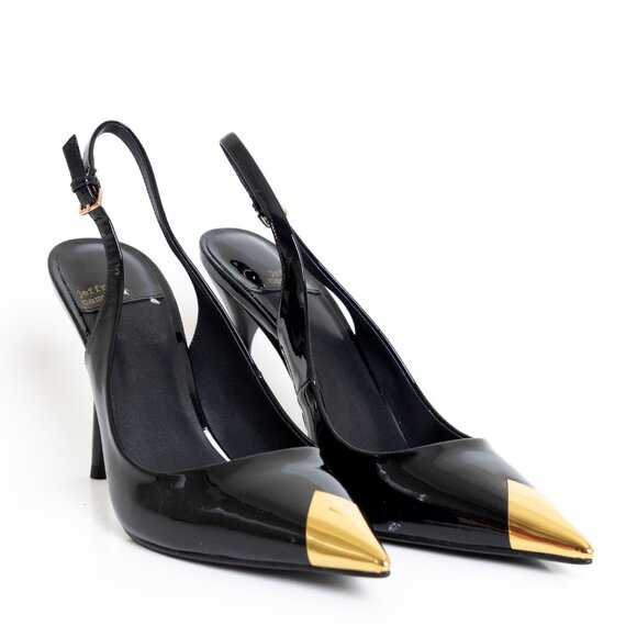 Jeffrey Campbell Riddler Patent Leather Pump Black Patent & Gold Size 9 - Picture 4 of 16